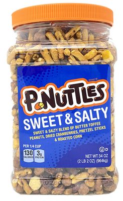 P-Nuttles Sweet &amp; Salty Butter Toffee Peanuts Jar (34 Ounces) Made in the USA, Kosher