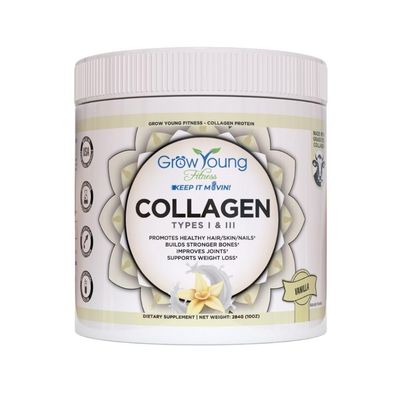 Grow Young Fitness Collagen Protein - Vanilla, Promotes Skin, Bones, Joints, Weight Loss, Sugar Free (12.41 oz) (1 Pack, 20 Servings)