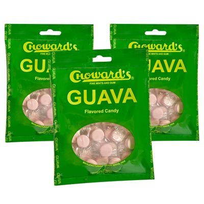Choward&#39;s Guava Candy Bags  Exotic Guava Flavor with a Refreshing Mint Twist  Ideal for Travel, Sharing, and Gifting  Individually Wrapped for Freshness  (Pack of 3, Total 49 Pieces)