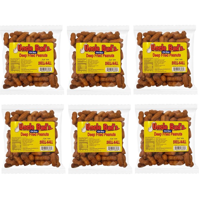 Deep Fried Peanuts -Eat em Shell &amp; All! (Old Bay) 6 PACK