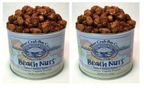 Blue Crab Bay Beach Nuts - Spiced Butter Toffee Gourmet Virginia Peanuts - TWIN PACK - 2 10 oz tins