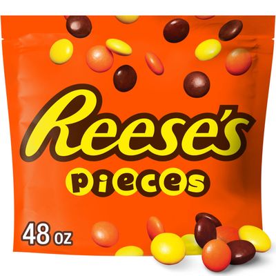 REESE&#39;S PIECES Peanut Butter in a Crunchy Shell, Candy Bulk Bag, 48 oz