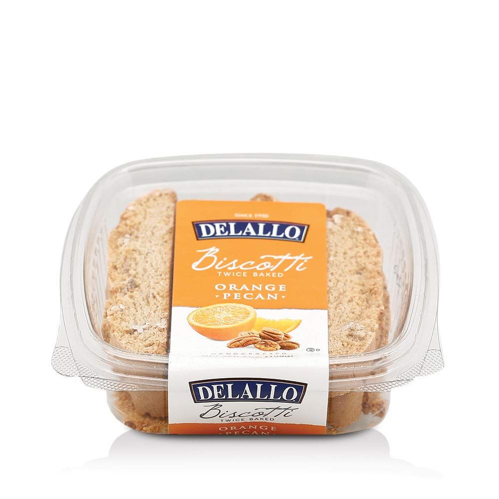 DeLallo Italian Orange Pecan Small Batch Biscotti Cookies, 7oz, 4-Pack