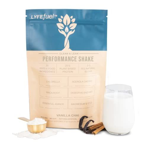 LyfeFuel Vegan Protein Shake Plant-Based Protein Powder with BCAA, Greens &amp; Superfoods for Sports Performance, Recovery &amp; Lean Muscle Building  (Vanilla, 24 Servings)