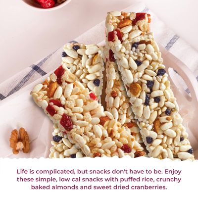 180 Snacks Pre-Meal Snack Skinny Rice Bar with Himalayan Salt 1 Pack, 3.22oz (Cranberry &amp; Almond)