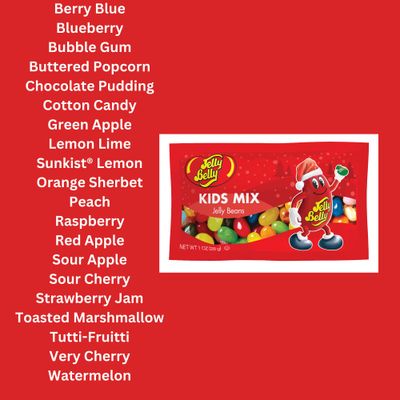 Needzo Christmas Jelly Beans, Indiviudal Bags, Stocking Stuffer Candy, Pack of 5