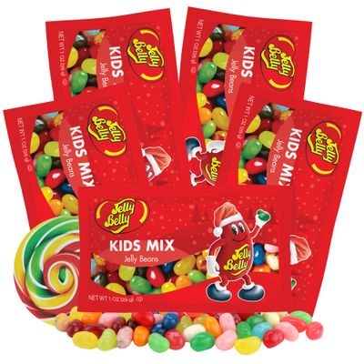 Needzo Christmas Jelly Beans, Indiviudal Bags, Stocking Stuffer Candy, Pack of 5
