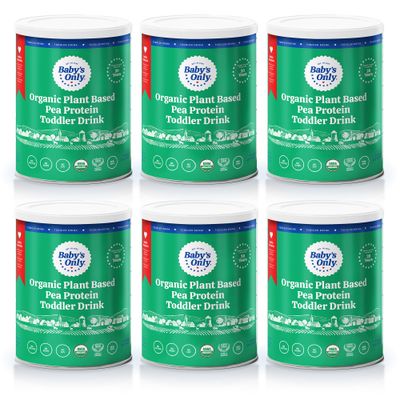 Baby&#39;s Only Organic Plant Based Pea Protein Toddler Drink, Pea Protein Powder, No Dairy, Lactose or Soy, Organic Toddler Drink with Plant Protein &amp; Iron, Toddlers 12 Months Old and Up, 12.7 oz, 6 Pack