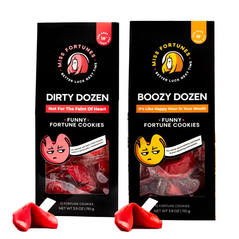 Miss Fortunes, Funny Fortune Cookies, The Two-Pack Shakur (Multi-pack of 2 Dozen Cookies) (Dirty Dozen  Boozy Dozen), 24.0 Count