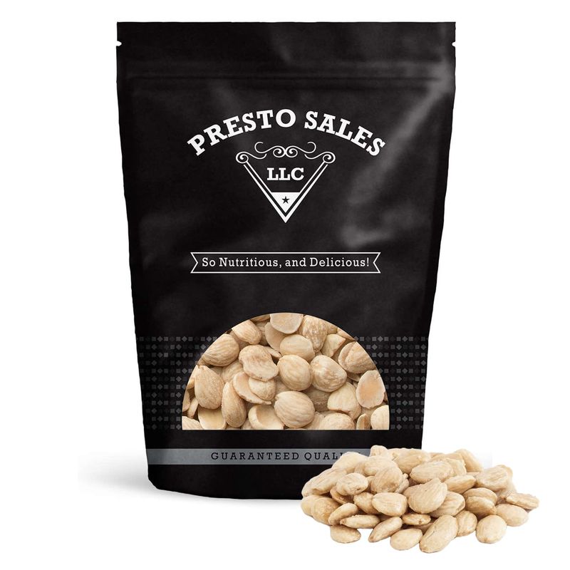 Presto Sales Almonds, Marcona Spanish Roasted Salted Whole 16 oz.  Queen of Almonds, Vegan, great for all ages  Moister, Softer, Rounder, Shorter, Sweeter  Resealable 1 lb. Bag