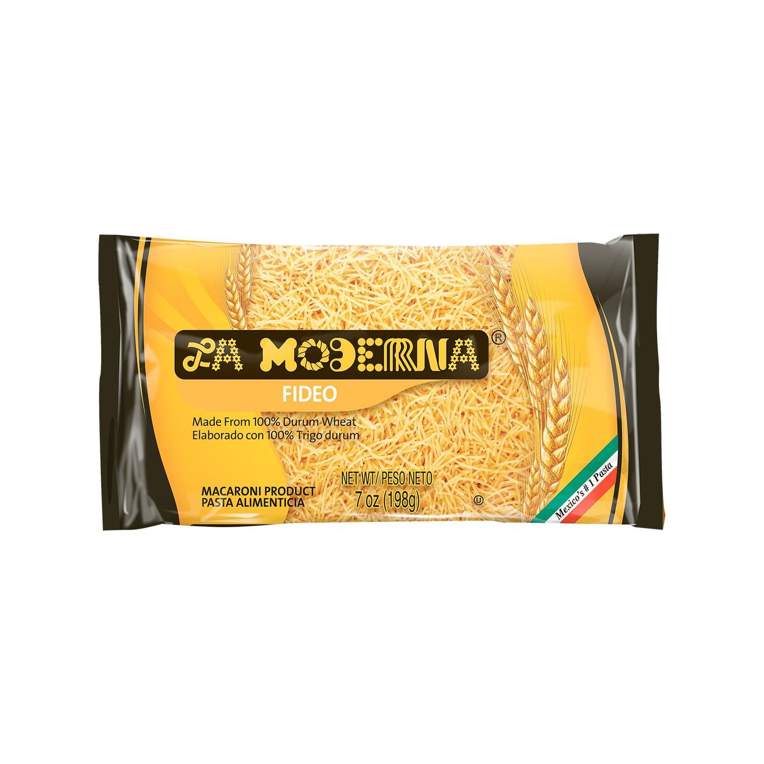 LA MODERNA, Fideos, Pasta, Hecha con Smola de Trigo Durum, Enriquecida con Vitaminas y Hierro, 7 oz