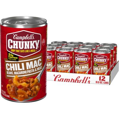 Campbell&#39;s Chunky Soup, Chili Mac, 18.8 Ounce Can (Case Of 12)
