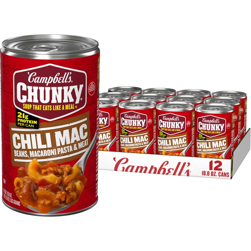 Campbell&#39;s Chunky Soup, Chili Mac, 18.8 Ounce Can (Case Of 12)