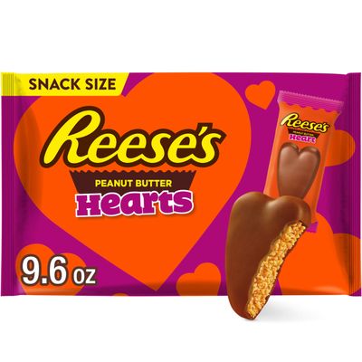 REESE&#39;S Milk Chocolate Peanut Butter Snack Size, Valentine Candy Bag, 9.6 oz