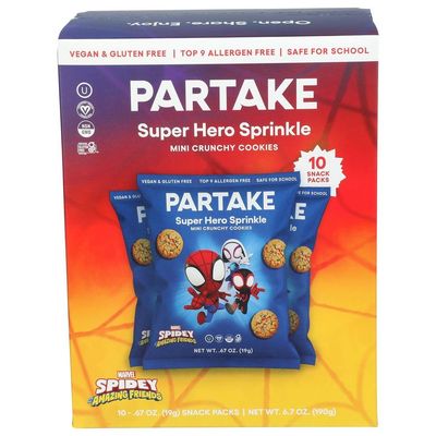 PARTAKE FOODS Super Hero Spidey &amp; Friends Sprinkle Cookies, 6.7 OZ