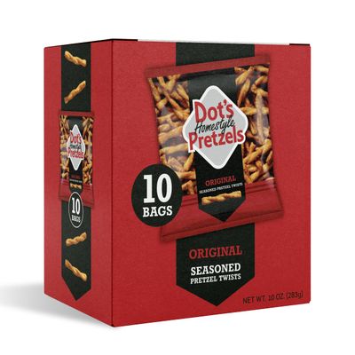 Dot&#39;s Pretzels Original Seasoned Pretzel Twist Snack, 1oz Individually Sized Bag (10 Count)