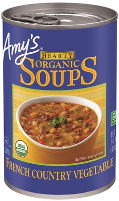 Amys Soup, Vegan Hearty French Country Vegetable Soup, Gluten Free, Made With Organic Rice, Vegetables and Herbs, Canned Soup, 14.4 Oz