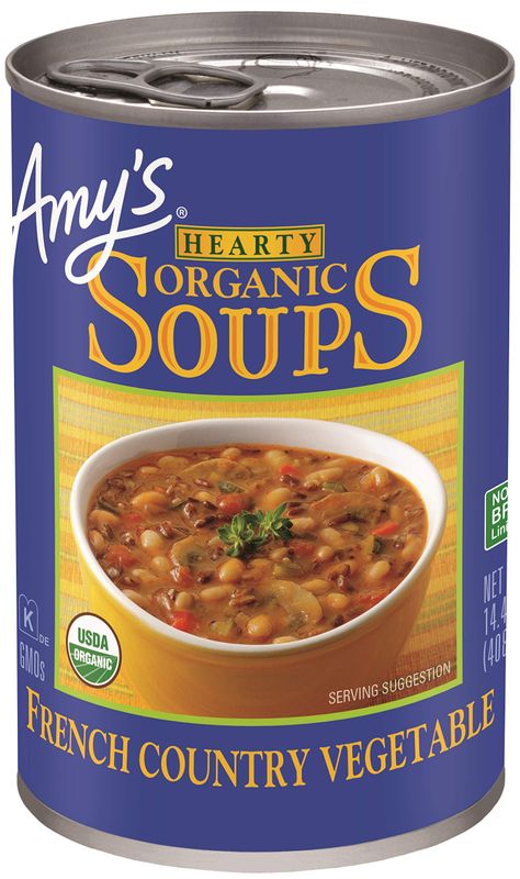 Amys Soup, Vegan Hearty French Country Vegetable Soup, Gluten Free, Made With Organic Rice, Vegetables and Herbs, Canned Soup, 14.4 Oz