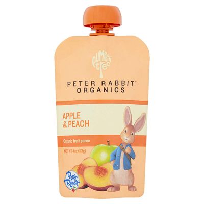 Peter Rabbit Organics, Apple &amp; Peach, 4oz. Pouches (Pack of 10)