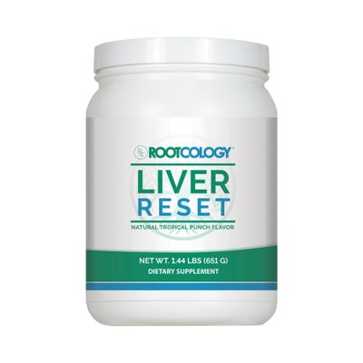 Rootcology by Dr. Izabella Wentz  Liver Reset  Pea Protein Isolate Cleanse with Vitamin B6, B12 &amp; 14g Protein  Natural Tropical Punch Flavor  651g / 21 Servings