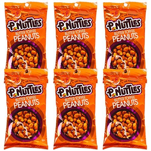 P.Nuttles, Butter Toffee Peanuts, 5.5oz Bag (Pack of 6)