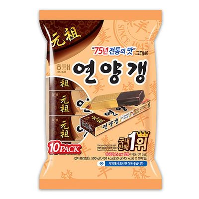 LENITH K-Food Sweet Red Bean Jelly 50g, Pack of 10, Korean Snack, Yokan, Yangeng Traditional Korean Dessert,