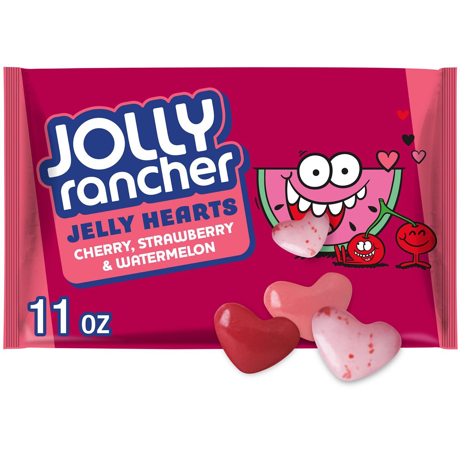 JOLLY RANCHER Assorted Fruit Flavored Jelly Hearts, Valentine's Day Candy Bag, 11 oz