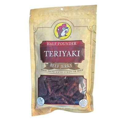 Buc-ee&#39;s Teriyaki Beef Jerky - 8 oz  Premium Handcrafted Snack  Sweet, Savory, and Protein-Rich Snack Flavor  Made in Texas - 1 bag