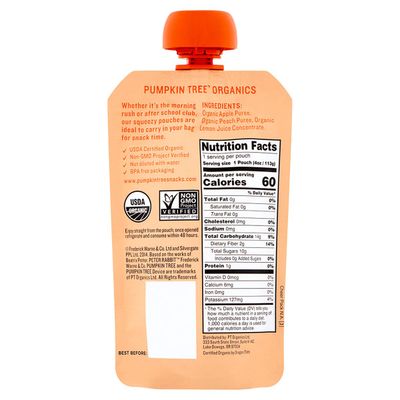 Peter Rabbit Organics, Apple &amp; Peach, 4oz. Pouches (Pack of 10)