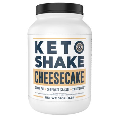Cheesecake Keto Meal Replacement Shake 2lbs - Low Carb Protein Powder Shake Mix, High Fat with MCTs, Collagen Peptides and Real USA Cream Cheese