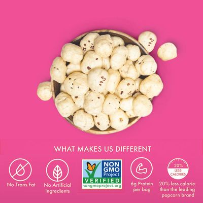 Taali Himalayan Pink Salt Water Lily Pops (10-Pack) - Roasted Fox Nuts Makhana Snack  Crunchy Indian Healthy Snacks  Protein-rich, Vegan, Gluten Free, Non GMO  Individual 0.8 oz Bags