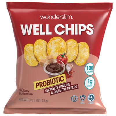 WonderSlim Potato Well Chips, Hickory Barbecue, With Probiotics &amp; Immune Support, Vegan, Gluten Free (7ct)