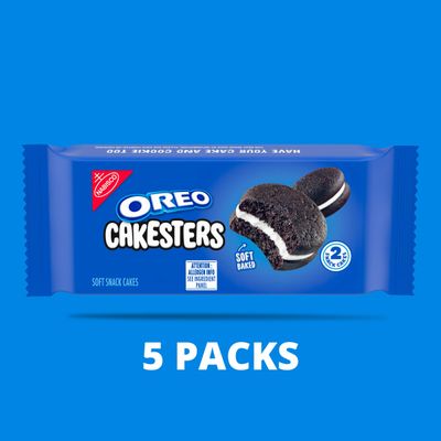 OREO Cakesters Soft Snack Cakes, 5 - 2.02 oz Snack Packs