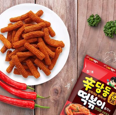 Korean Spicy Rice Cake Flavor Snack Shindangdong Tteokbboki   2.47oz, 3 Pack (Original)