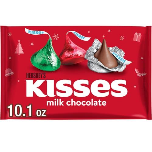 HERSHEY&#39;S KISSES Milk Chocolate, Christmas Candy Bag, 10.1 oz