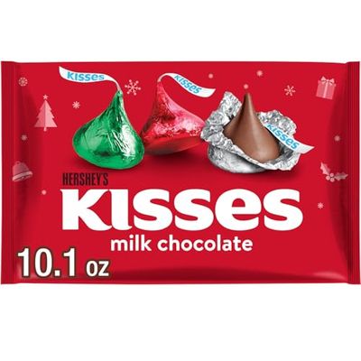 HERSHEY&#39;S KISSES Milk Chocolate, Christmas Candy Bag, 10.1 oz