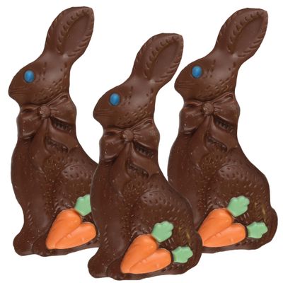 Needzo Milk Chocolate Flavored Bunny Rabbit, Easter Basket Candies, 3 Ounces, (Pack of 3)