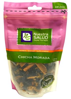 Chicha Morada Herb Mix Authentic Peruvian Mix- All-Natural Purple Mix Blend with Purple Corn, Cinnamon Clove Dried Pineapple (120g)