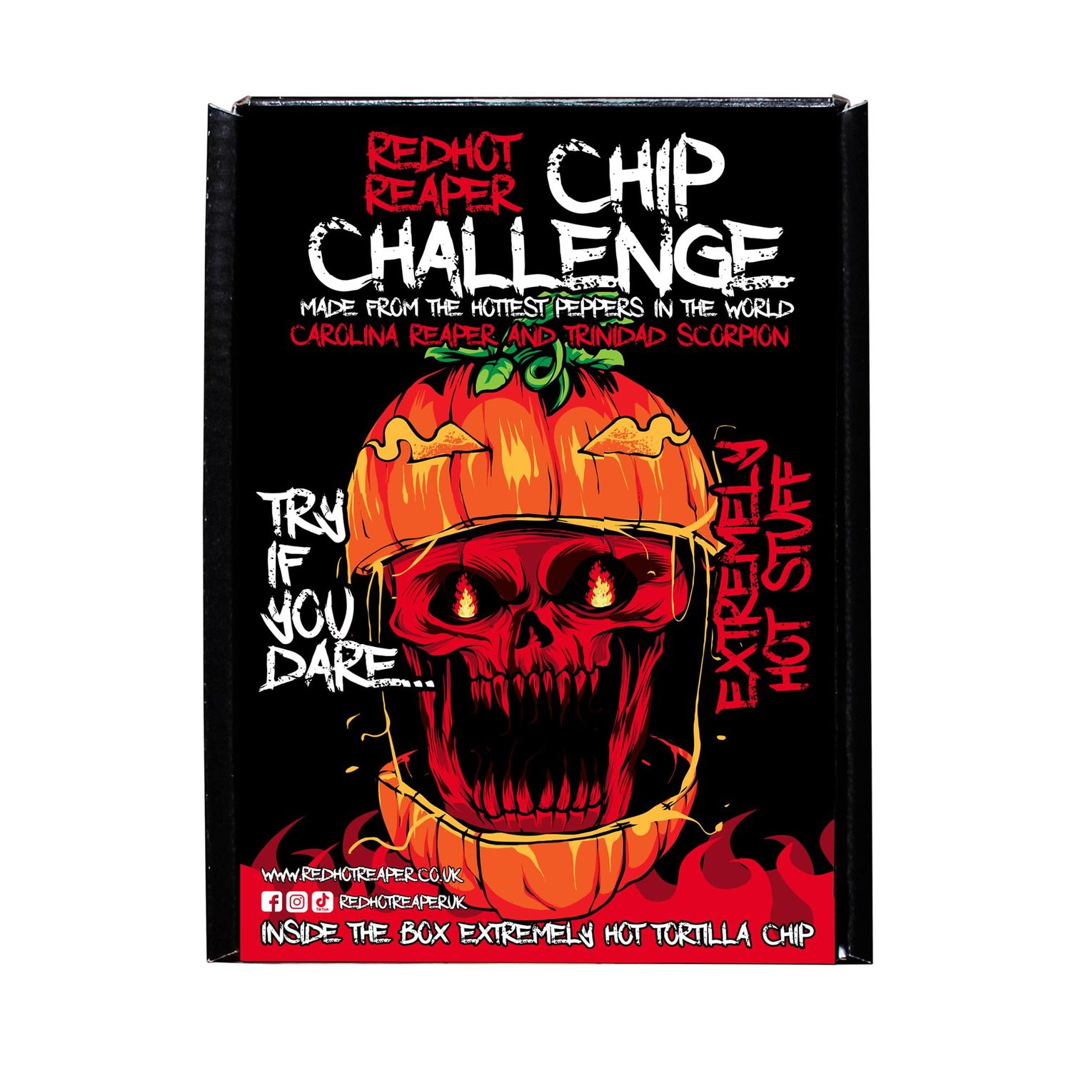 Red Hot Reaper - 1x Chip Challenge Hottest Chip - Halloween Carolina Reaper Spicy Challenge - Stupidly Spicy Hot Chip