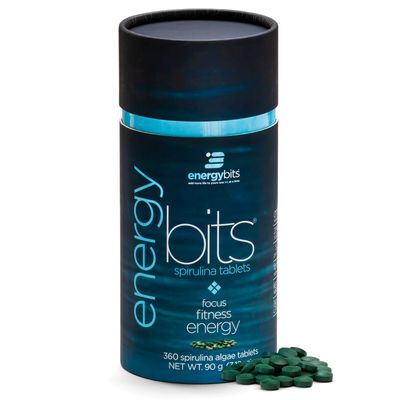 ENERGYBITS - Organic Spirulina Tablets - Plant-Based Algae Superfood - for Focus, Fitness, Energy - Plant Protein - Gluten Free - Collagen, Vitamin B12, Omega 3 - Keto &amp; Vegan - 360 Algae Tablets