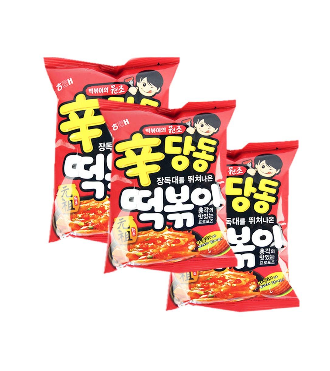 Korean Spicy Rice Cake Flavor Snack Shindangdong Tteokbboki   2.47oz, 3 Pack (Original)