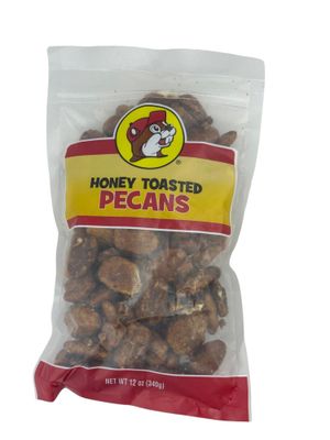 Buc-ee&#39;s Organic Pecans - Candied Pecans, Roasted, Salted, Glazed &amp; Chocolate-Covered  Variety of Flavors  Whole &amp; Halves  Non-GMO Snacks, Protein-Rich School Snacks (Honey Toasted, 12 Ounce)