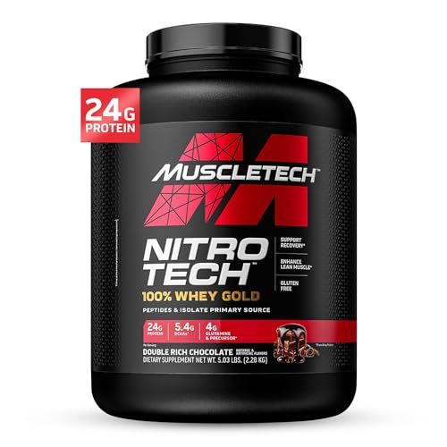 Muscletech Whey Protein Powder  MuscleTech Nitro-Tech Whey Gold Protein Isolate Smoothie Mix for Muscle Gain  Chocolate, 5 lbs (69 Serv) (package varies)