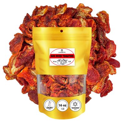 WOODCHA Sun Dried Tomatoes Halves, Dehydrated Vegetables Snacks Bulk, Vegan, Keto, Non GMO (16oz)
