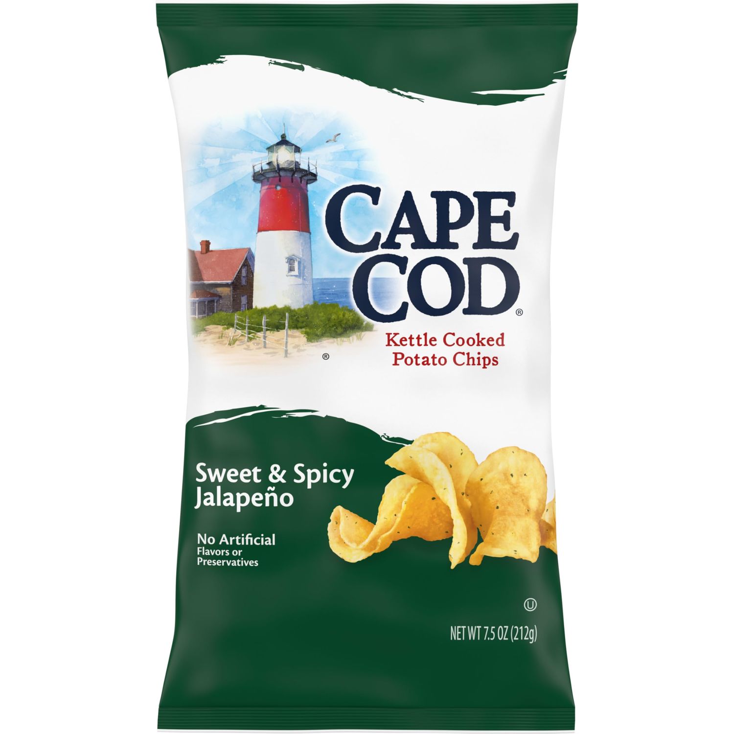 Cape Cod Potato Chips Sweet &amp; Spicy Jalapeno Kettle Chips, 7.5 Oz