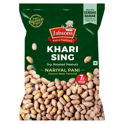 Jabsons - Nariyal Pani Khari Sing Dry Roasted Peanuts, 100g x (6 PACK)