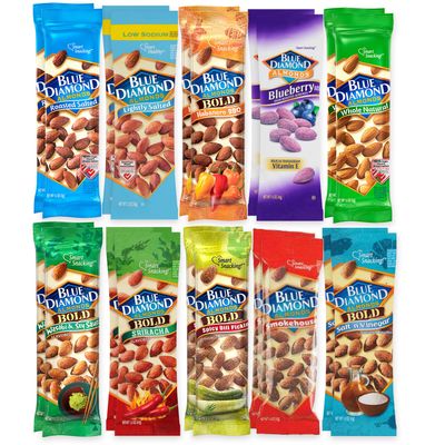 Almond Variety Packs, 10 Flavors (2 Bags Each), 1.5 Ounce Bags (Pack of 20)
