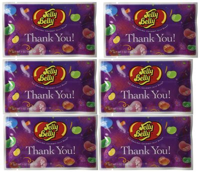Thank You Assorted Flavors Jelly Beans - 1 oz. Bag. 6 count