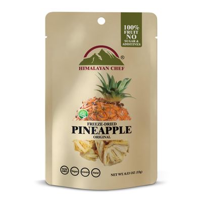 Himalayan Chef Freeze-Dried Fruit - 15g/Each Freeze-Dried Pineapple  Organic Fruit Snacks, Healthy Snacks for Kids &amp; Adults  Dried Fruit, Baby Snacks, Gluten-Free &amp; Ready-to-Eat