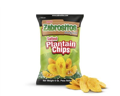 Zabrositos Plantain Chips  Healthy Crunchy Daily Snack  Natural, Gluten Free, Vegan, Zero Trans Fat  6 Ounce Pack